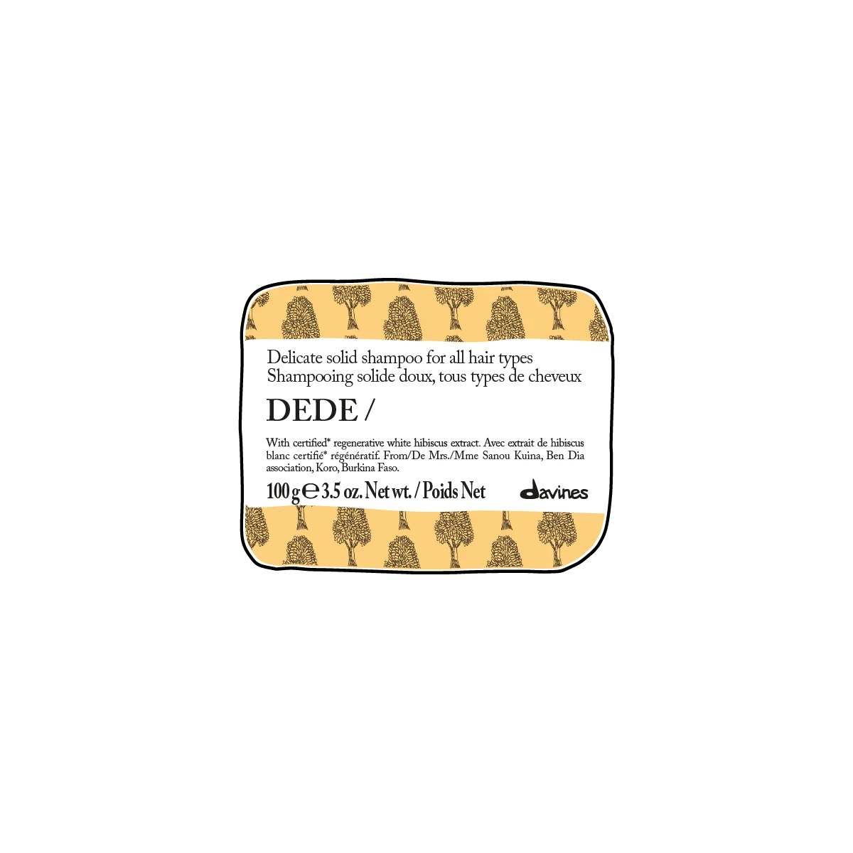 Dede Delicate Solid Shampoo Bar i fast form med miljövänlig och skonsam formula för alla hårtyper, för en hållbar och naturlig hårvårdsrutin.