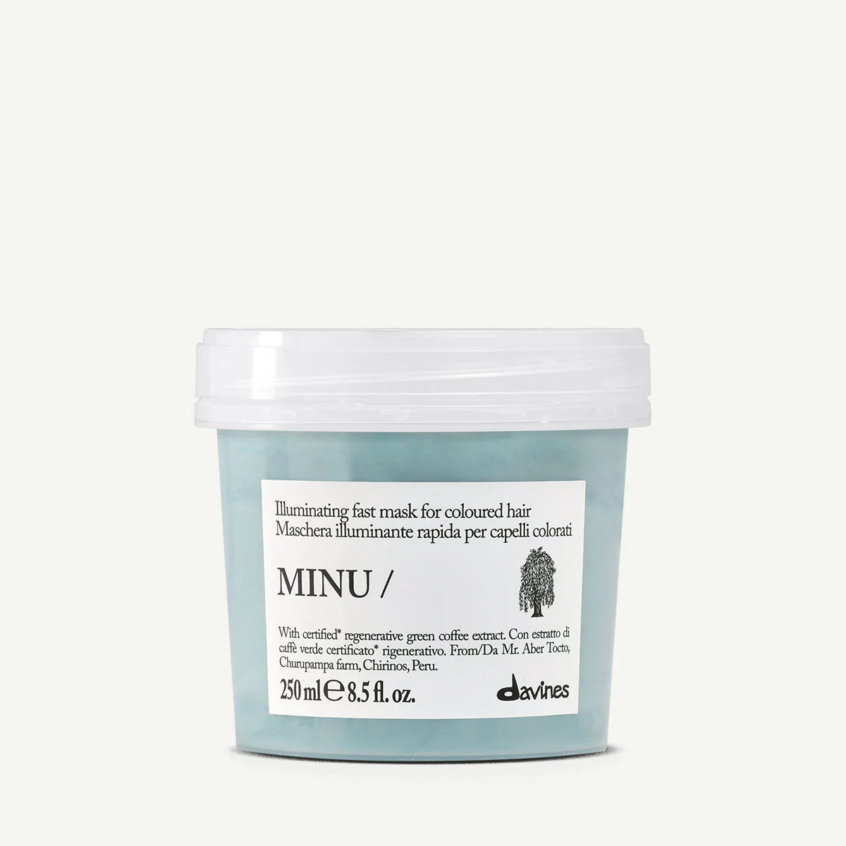 Minu Illuminating Fast Mask i ljusblå förpackning, hårinpackning för färgat hår som ger snabb lyster och vårdande effekt.